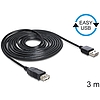 Delock EASY-USB 2.0 -A apa  USB 2.0-A anya hosszabbító kábel, 3 m (83372)