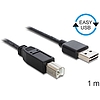 Delock EASY-USB 2.0 -A apa  USB 2.0-B apa kábel, 1 m (83358)