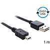 Delock EASY-USB 2.0 -A apa  USB 2.0 mini apa kábel, 1 m (83362)