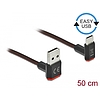 Delock EASY-USB 2.0 kábel A-típusú csatlakozódugó - USB Type-C csatlakozódugó, ívelt felfelé / lefe (85275)