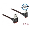 Delock EASY-USB 2.0 kábel A-típusú csatlakozódugó - USB Type-C csatlakozódugó, ívelt felfelé / lefe (85277)