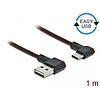 Delock EASY-USB 2.0 kábel A-típusú csatlakozódugó - USB Type-C csatlakozódugó, ívelt bal / jobb, 1 (85281)