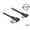 Delock EASY-USB 2.0 kábel A-típusú csatlakozódugó - USB Type-C csatlakozódugó, ívelt bal / jobb, 2 (85283)