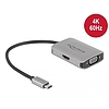 Delock Elosztó USB Type-C csatlakozóval (DP alternatív mód támogatás)  1 db HDMI + 1 db VGA csatla (87776)