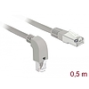 Delock Hálózati kábel RJ45 Cat.6A S/FTP, lefelé néző / egyenes 0,5 m (85873)