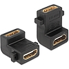 Delock HDMI A anya  anya adapter, csavarhellyel, 90 -ban elforgatott (65510)