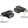 Delock HDMI-A anya  HDMI-C + HDMI-D apa adapter (65446)