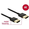 Delock HDMI-kábel Ethernettel - HDMI-A-csatlakozódugó  HDMI-A-csatlakozódugó, 3D, 4K,0,25 m, vékony (85117)