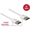 Delock HDMI-kábel Ethernettel - HDMI-A-csatlakozódugó  HDMI-A-csatlakozódugó, 3D, 4K,0,25 m, vékony (85120)