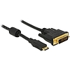 Delock HDMI-kábel Mini-C-csatlakozódugóval  DVI 24+1 csatlakozódugó 1 m (83582)