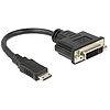 Delock HDMI mini-C dugó - DVI 24+5 pol. aljzat átalakító, 20 cm kábel (65564)