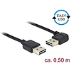 Delock Kábel, EASY-USB 2.0-s A- típusú csatlakozódugó  EASY-USB 2.0-s-A-típusú csatlakozódugó, ível (85176)