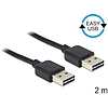 Delock Kábel, EASY-USB 2.0-s A-típusú csatlakozódugó  EASY-USB 2.0-s A-típusú csatlakozódugó, 2 m, (85556)