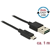 Delock Kábel, EASY-USB 2.0-s A-típusú csatlakozódugó  EASY-USB 2.0-s Micro-B típusú csatlakozódugó, (83844)