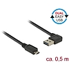 Delock Kábel, EASY-USB 2.0-s A- típusú csatlakozódugó, ívelt bal / jobb  EASY-USB 2.0-s B-típusú cs (85164)