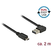 Delock Kábel, EASY-USB 2.0-s A- típusú csatlakozódugó, ívelt bal / jobb  EASY-USB 2.0-s B-típusú cs (85166)