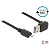 Delock Kábel EASY-USB 2.0-s A típusú csatlakozódugó, ívelt felfelé / lefelé  USB 2.0-s Micro-B-típu (83536)