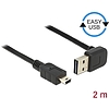 Delock Kábel EASY-USB 2.0-s A típusú csatlakozódugó, ívelt felfelé / lefelé  USB 2.0-s Mini-B-típus (83544)