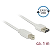 Delock Kábel, EASY-USB 2.0-s A-típusú csatlakozódugó  USB 2.0-s B-típusú csatlakozódugó, 1 m, fehér (83686)