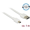 Delock Kábel, EASY-USB 2.0-s A-típusú csatlakozódugó  USB 2.0-s Mini-B-típusú csatlakozódugó, 1 m, (85157)