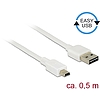 Delock Kábel, EASY-USB 2.0-s A-típusú csatlakozódugó  USB 2.0-s Mini-B-típusú csatlakozódugó, 0,5 m (85159)