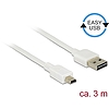 Delock Kábel, EASY-USB 2.0-s A-típusú csatlakozódugó  USB 2.0-s Mini-B-típusú csatlakozódugó, 3 m, (85161)