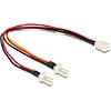 Delock kábel, Molex 3 pin anya  2 x Molex 3 pin apa (ventillátor), 22 cm (89343)