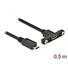 Delock Kábel, USB 2.0-s Micro-B típusú csatlakozóhüvely, panelrögzítés  USB 2.0-s Micro-B típusú cs (35108)