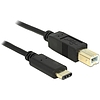 Delock Kábel USB Type-C 2.0 dugó  USB 2.0 B-típusú dugó 2,0 m fekete (83330)