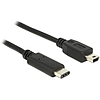 Delock Kábel USB Type-C 2.0 dugó  USB 2.0 Mini-B típusú dugó 1 m fekete (83603)