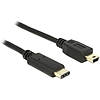 Delock Kábel USB Type-C 2.0 dugó  USB 2.0 Mini-B típusú dugó 2,0 m fekete (83336)