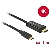 Delock Kábel USB Type-C csatlakozó HDMI csatlakozó (DP váltakozó mód) 4K 30 Hz, 1 m, fekete (85258)