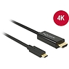 Delock Kábel USB Type-C csatlakozódugó  HDMI csatlakozódugó (DP váltakozó) 4K 30 Hz,3 m,fekete (85260)