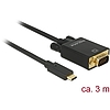 Delock Kábel USB Type-C csatlakozódugóval  VGA csatlakozódugóval (DP váltakozó mód) Full HD 1080p, (85263)