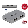 Delock Kettős HDMI adapter MacBook-hoz 4K 60 Hz és PD 3.0-s (64123)