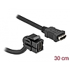 Delock Keystone modul, HDMI-csatlakozóhüvely 110  HDMI-csatlakozóhüvely, kábellel fekete (86853)