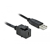 Delock Keystone modul, USB 2.0 C-csatlakozóhüvely  USB 2.0 A-csatlakozódugó, kábellel (86378)