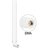 Delock LTE Antenna SMA 0 ~ 4 dBi Omnidirectional Rotatable with Flexible Joint white (88977)