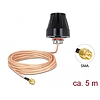 Delock LTE Antenna SMA plug 2 dBi fixed omnidirectional with connection cable (RG-316U 5 m) outdoor (89899)