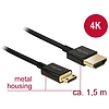 Delock Nagysebességu HDMI-kábel Ethernettel - HDMI-A  HDMI Mini-C- 3D4K, 1,5 m, vékony, prémium (84777)