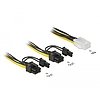 Delock PCI Express tápkábel 6 tűs hüvely  2 x 8 tűs dugó 15 cm (85452)