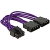 Delock Power Cable 8 pin EPS  2 x 4 pin textile shielding purple (83703)