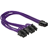 Delock Power Cable PCI Express 6 pin female  2 x 8 pin male textile shielding purple (83704)