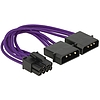 Delock Power Cable PCI Express 8 pin male  2 x 4 pin male textile shielding purple (83705)