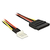 Delock Power Cable SATA 15 pin male  4 pin floppy male 24 cm (83877)