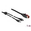 Delock PoweredUSB kábel apa 24 V  A-típusú USB apa + Mini-DIN 3 tűs apa 1 m, POS nyomtatókhoz és cs (85940)