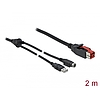 Delock PoweredUSB kábel apa 24 V  A-típusú USB apa + Mini-DIN 3 tűs apa 2 m, POS nyomtatókhoz és cs (85941)