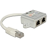 Delock RJ45 Port Doubler 1 x RJ45 male  2 x RJ45 female (2 x ISDN) (65224)