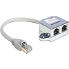 Delock RJ45 Port duplázó 1 RJ45 dugó  2 RJ45 jack (1x Ethernet, 1x ISDN) (65441)