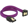 Delock SATA cable 6 Gb/s 30 cm down / straight metal purple Premium (83695)